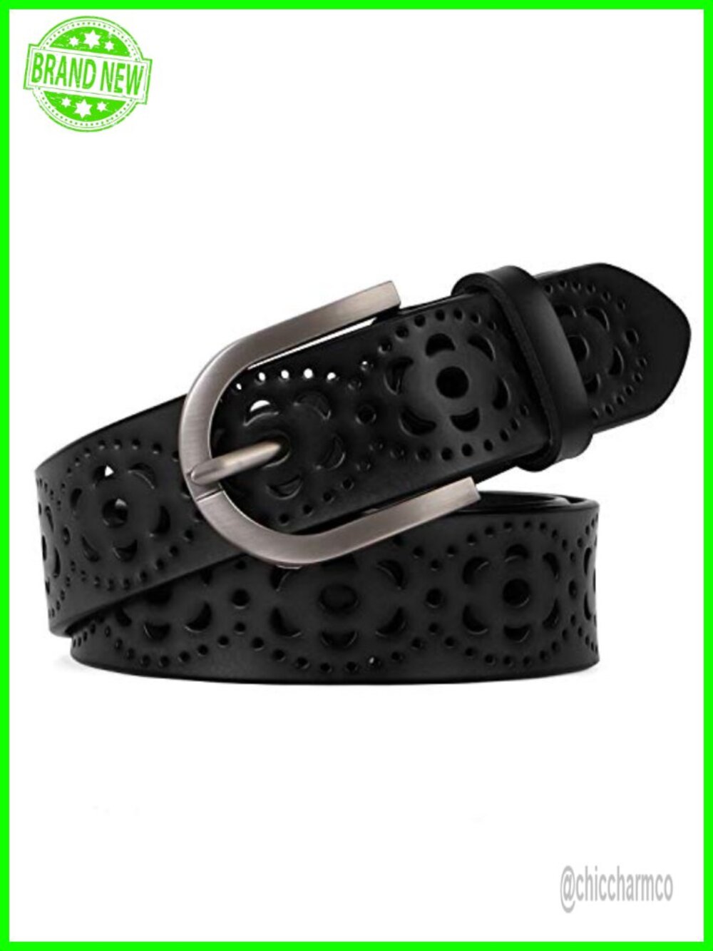 Genuine Leather Belt Women Hollow Waist Belt for Jeans Pants